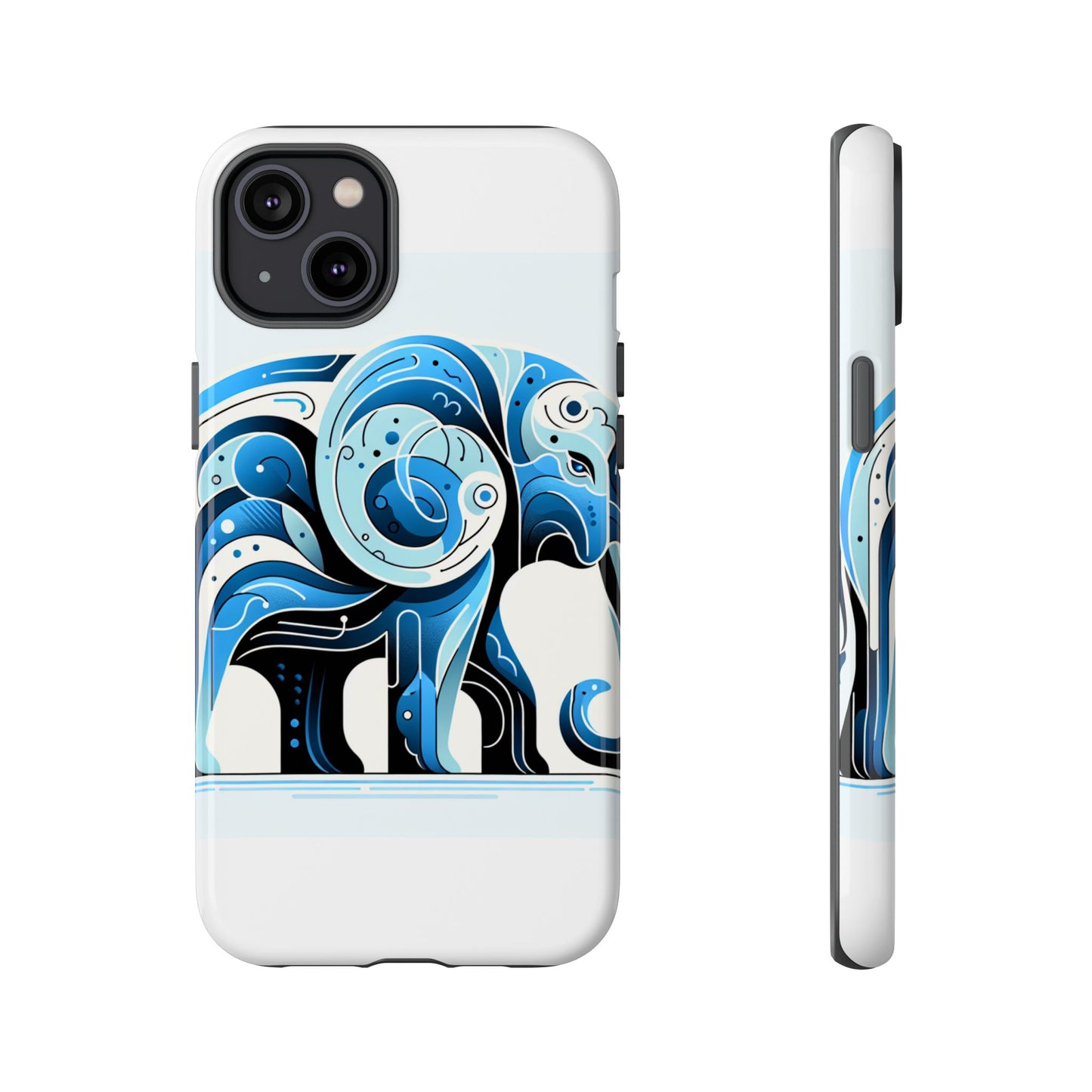 vibrant 3d blue elephant design protective phone case – unique abstract art style for stylish protection compatible with iphone 13, 14, 15 & 16 – all models including pro, pro max & plus