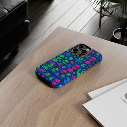 Vibrant Multicolour Alien 3D Wrap Phone Case in Retro Anime Style for Stylish Protection Compatible with iPhone 13, 14, 15 & 16 – all models including Pro, Pro Max & Plus