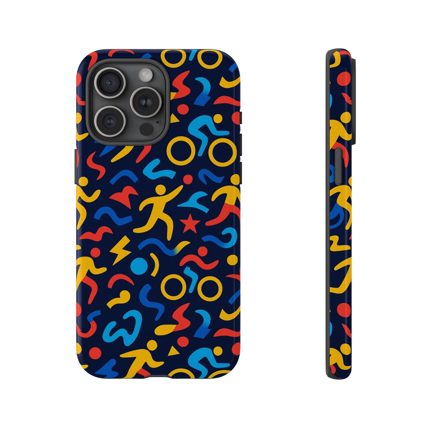 vibrant abstract 3d wrap protective phone case in multicolour design for unisex fashion accessory compatible with iphone 13, 14, 15 & 16 – all models including pro, pro max & plus
