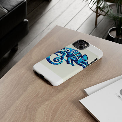 Vibrant 3D Chameleon Phone Case for Stylish Protection with Unique Blue Animal Design Compatible with iPhone 13, 14, 15 & 16 – All Models Including Pro, Pro Max & Plus