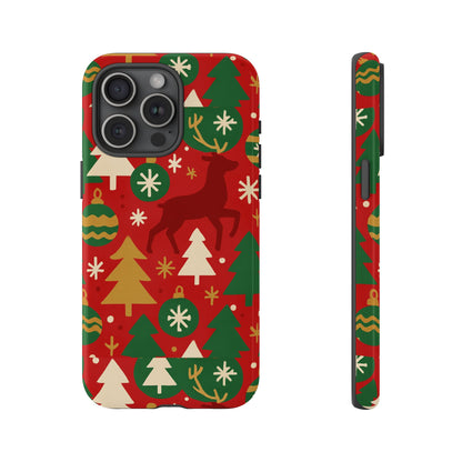 Vibrant Red Christmas Phone Case with Festive 3D Design for Stylish Protection Compatible with iPhone 13, 14, 15 & 16 – all models including Pro, Pro Max & Plus