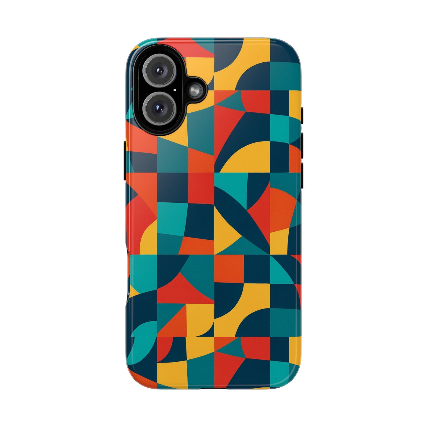 vibrant multicolour geometric 3d wrap phone case for stylish protection and unique expression compatible with iphone 13, 14, 15 & 16 – all models including pro, pro max & plus