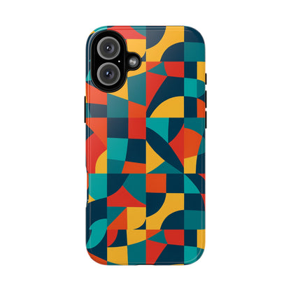 Vibrant Multicolour Geometric 3D Wrap Phone Case for Stylish Protection and Unique Expression Compatible with iPhone 13, 14, 15 & 16 – all models including Pro, Pro Max & Plus
