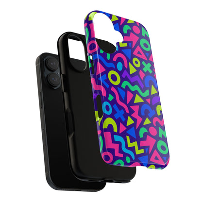 Vibrant Geometric 3D Wrap Protective Phone Case for Men and Women Stylish Accessory Compatible with iPhone 13, 14, 15 & 16 – all models including Pro, Pro Max & Plus