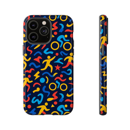 Vibrant Abstract 3D Wrap Protective Phone Case in Multicolour Design for Unisex Fashion Accessory Compatible with iPhone 13, 14, 15 & 16 – all models including Pro, Pro Max & Plus