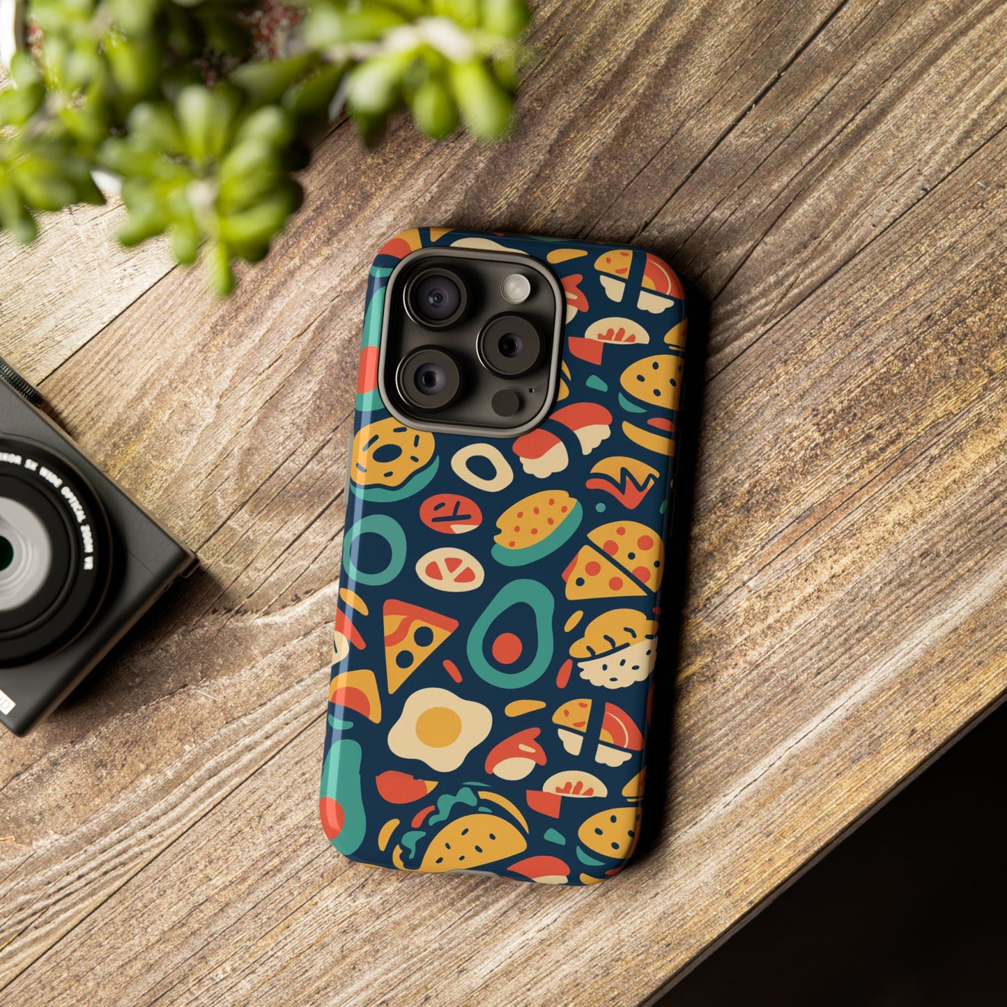 vibrant food-themed protective phone case with 3d design for stylish protection compatible with iphone 13, 14, 15 & 16 – all models including pro, pro max & plus