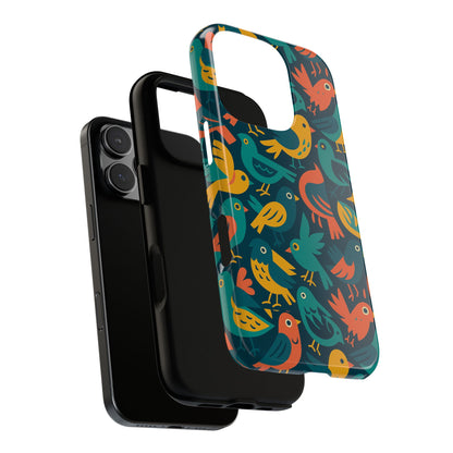 Multicolour Bird Pattern 3D Wrap Protective Phone Case – Vibrant Accessory for Self-Expression Compatible with iPhone 13, 14, 15 & 16 – all models including Pro, Pro Max & Plus