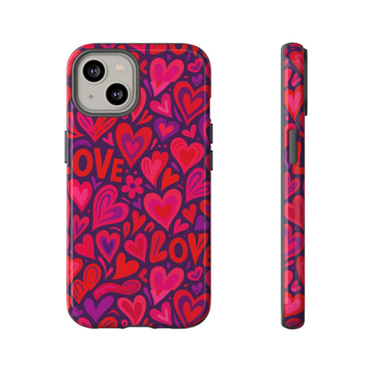 Multicolour 3D Heart Pattern Protective Phone Case for Smartphones – Vibrant Design for Stylish Protection, Compatible with iPhone 13, 14, 15 & 16 – all models including Pro, Pro Max & Plus