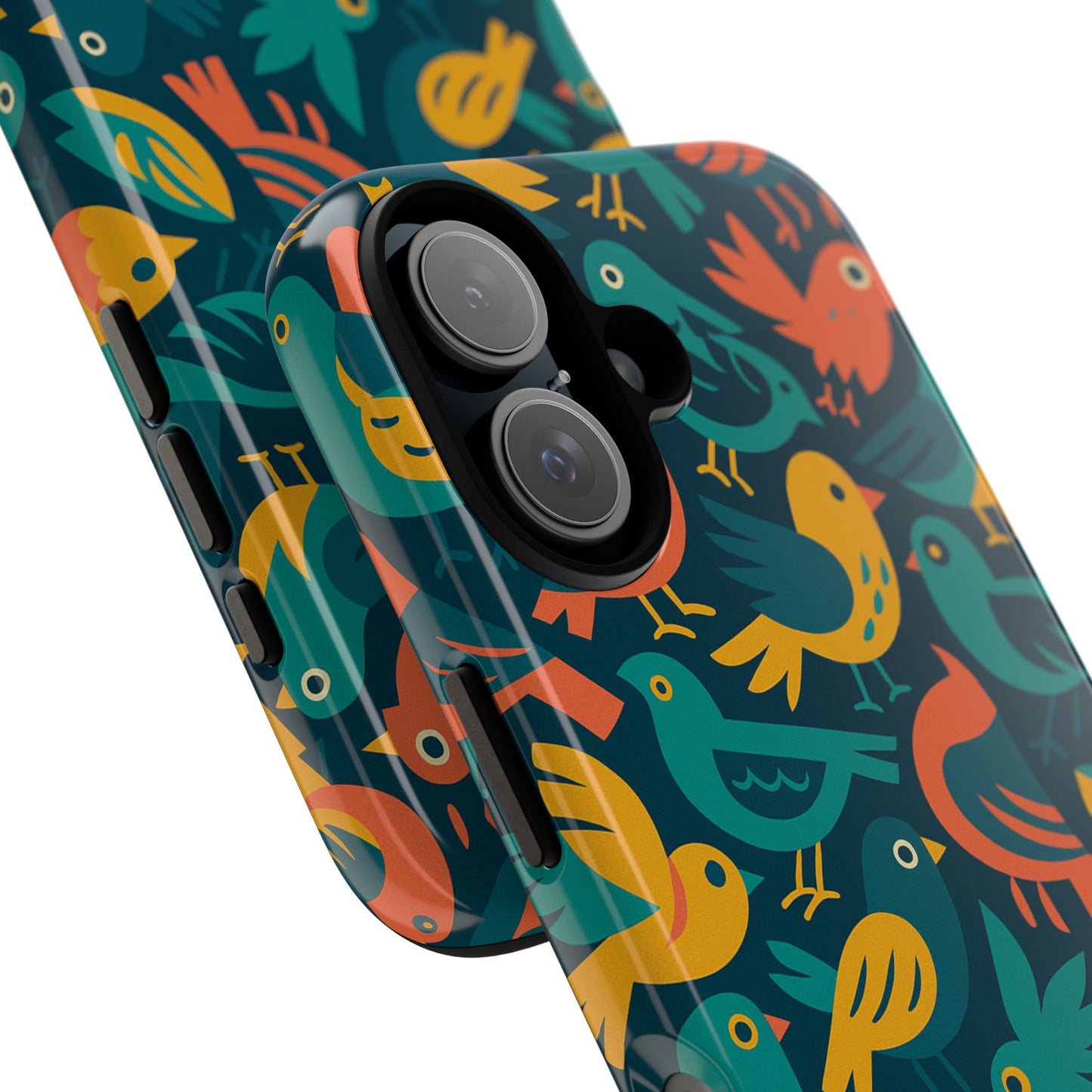 multicolour bird pattern 3d wrap protective phone case – vibrant accessory for self-expression compatible with iphone 13, 14, 15 & 16 – all models including pro, pro max & plus