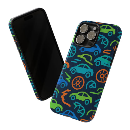 Vibrant 3D Car Design Protective Phone Case for Kids and Teens - Playful Multicolour Style - Stylish Protection for Everyday Use - Compatible with iPhone 13, 14, 15 & 16 – all models including Pro, Pro Max & Plus