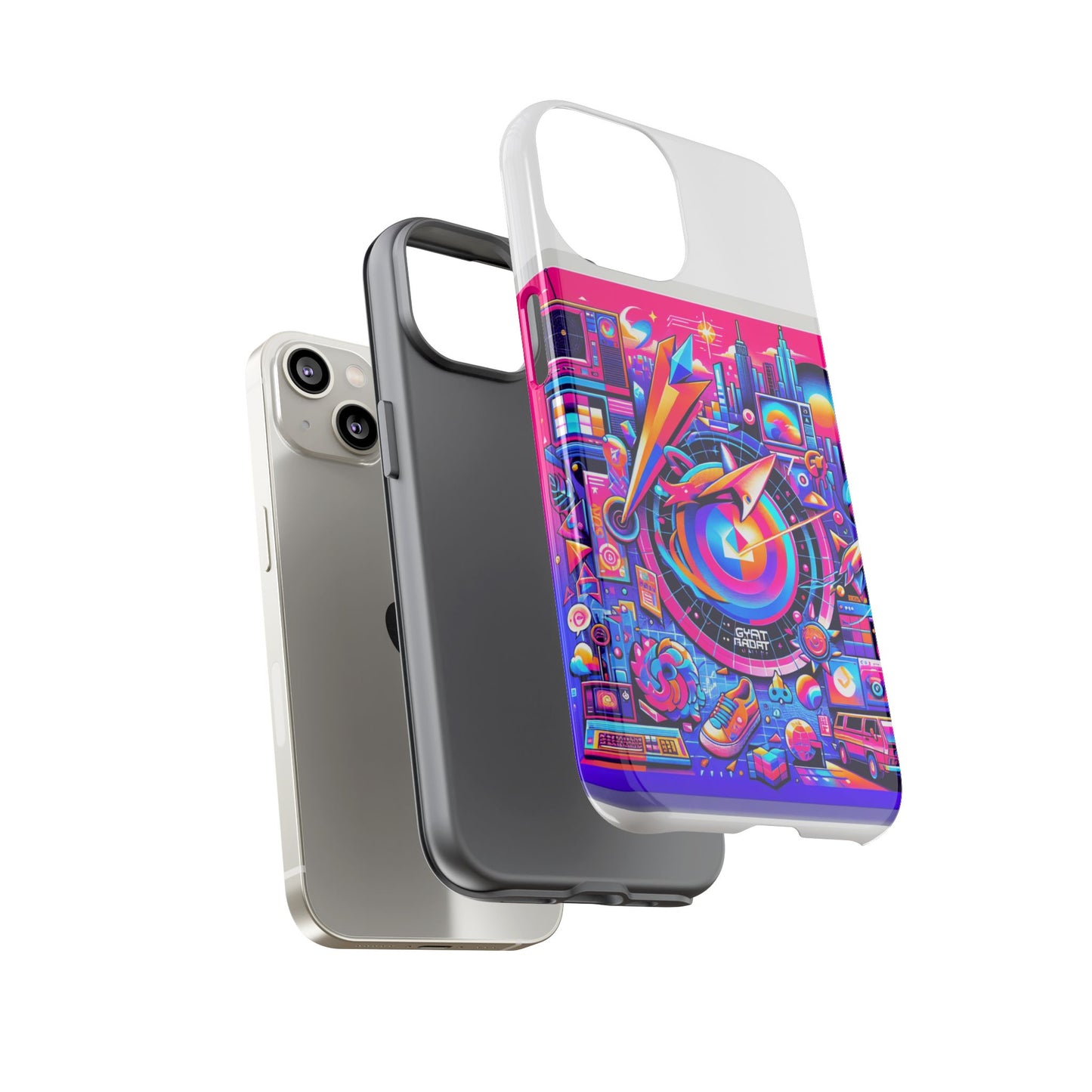 gyatt radar online 3d wrap protective phone case for smartphones, retro anime design, durable shock absorption, uv protected, glossy or matte finish