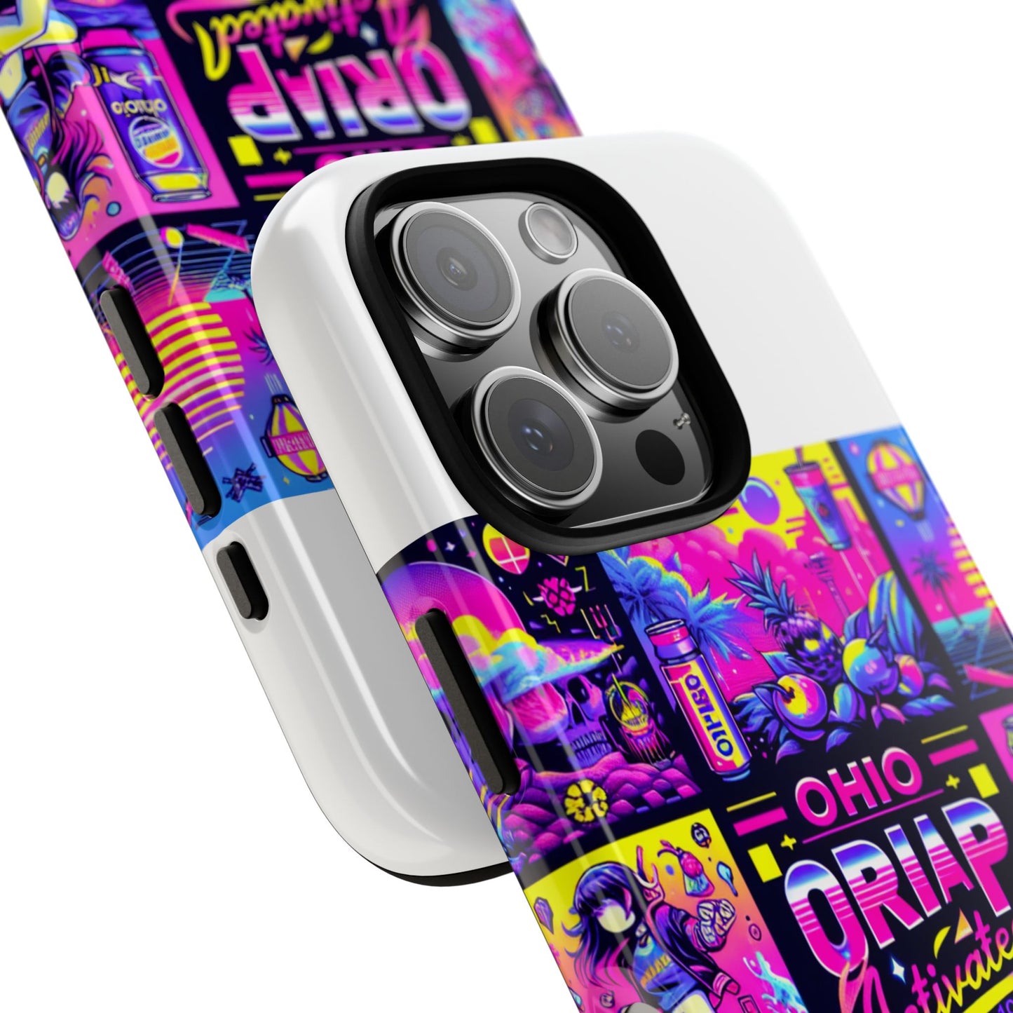 ohio drip activated protective phone case with 3d wrap design, uv protection, durable tpu silicone liner, ideal gift for tech enthusiasts and anime lovers