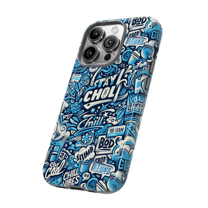 Blue Pattern Image 19 Mobile Phone Case for Kids and Teens Shockproof Protective Cover with 3D Wrap Design and UV Protection