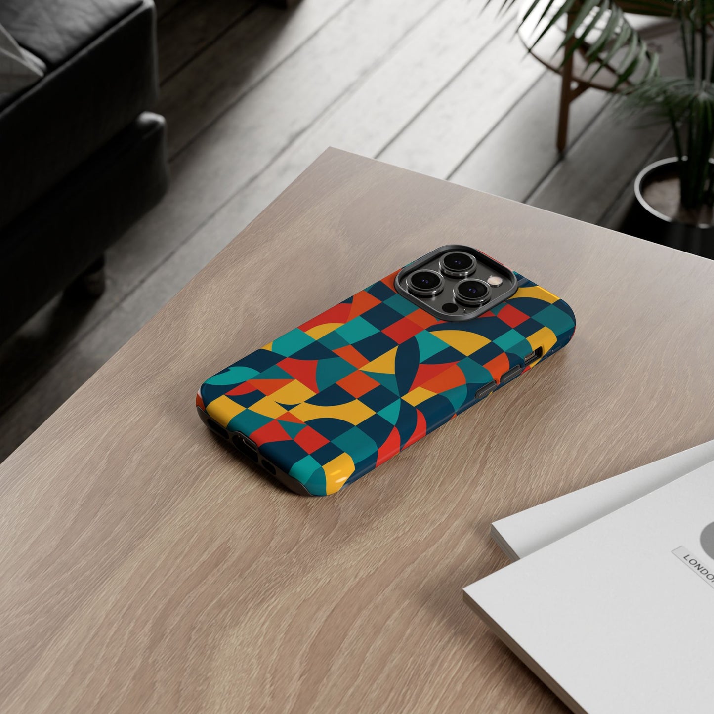 vibrant multicolour geometric 3d wrap phone case for stylish protection and unique expression compatible with iphone 13, 14, 15 & 16 – all models including pro, pro max & plus