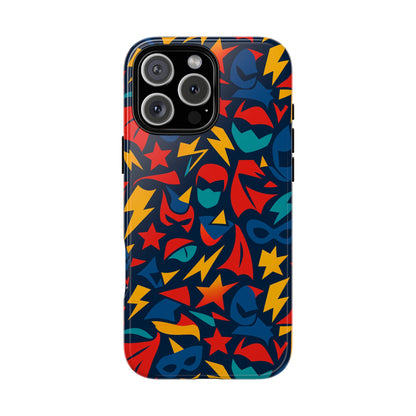 Vibrant Superhero Protective Phone Case with 3D Wrap Design – Stylish Unisex Protection for Smartphones Compatible with iPhone 13, 14, 15 & 16 – All Models Including Pro, Pro Max & Plus