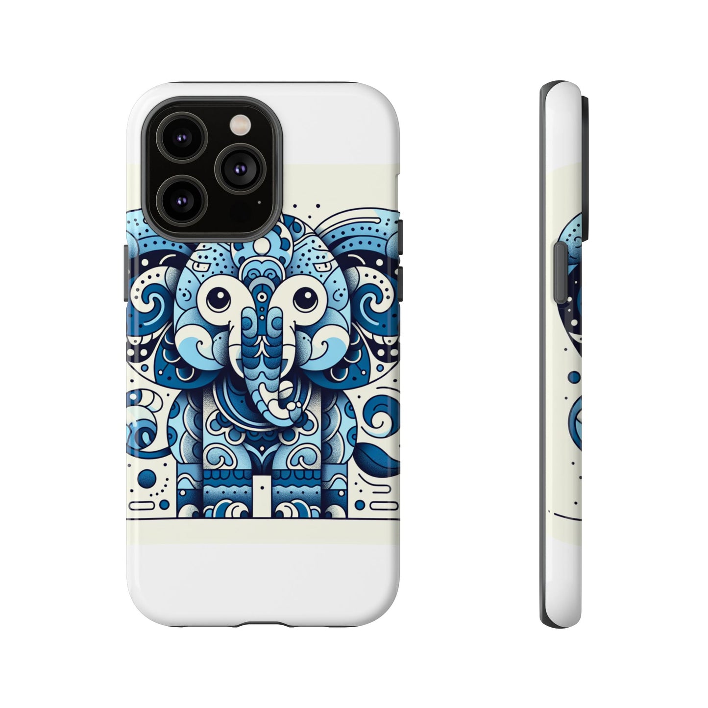 vibrant 3d elephant print protective phone case with colourful graphic design – stylish accessory compatible with iphone 13, 14, 15 & 16 – all models including pro, pro max & plus