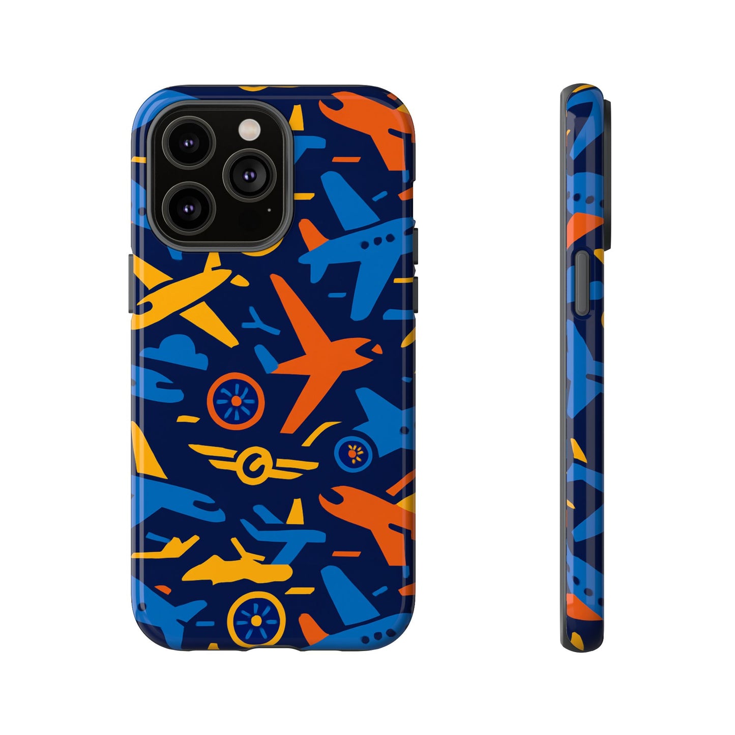 vibrant 3d airplane pattern protective phone case for self-expression and stylish protection compatible with iphone 13, 14, 15 & 16 – all models including pro, pro max & plus