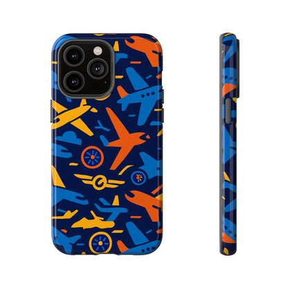 Vibrant 3D Airplane Pattern Protective Phone Case for Self-Expression and Stylish Protection Compatible with iPhone 13, 14, 15 & 16 – all models including Pro, Pro Max & Plus