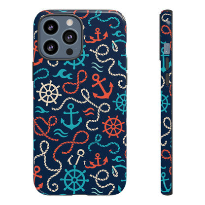 Nautical Themed 3D Wrap Protective Phone Case for Smartphones, Stylish Accessory for Everyday Use, Compatible with iPhone 13, 14, 15 & 16 – all models including Pro, Pro Max & Plus