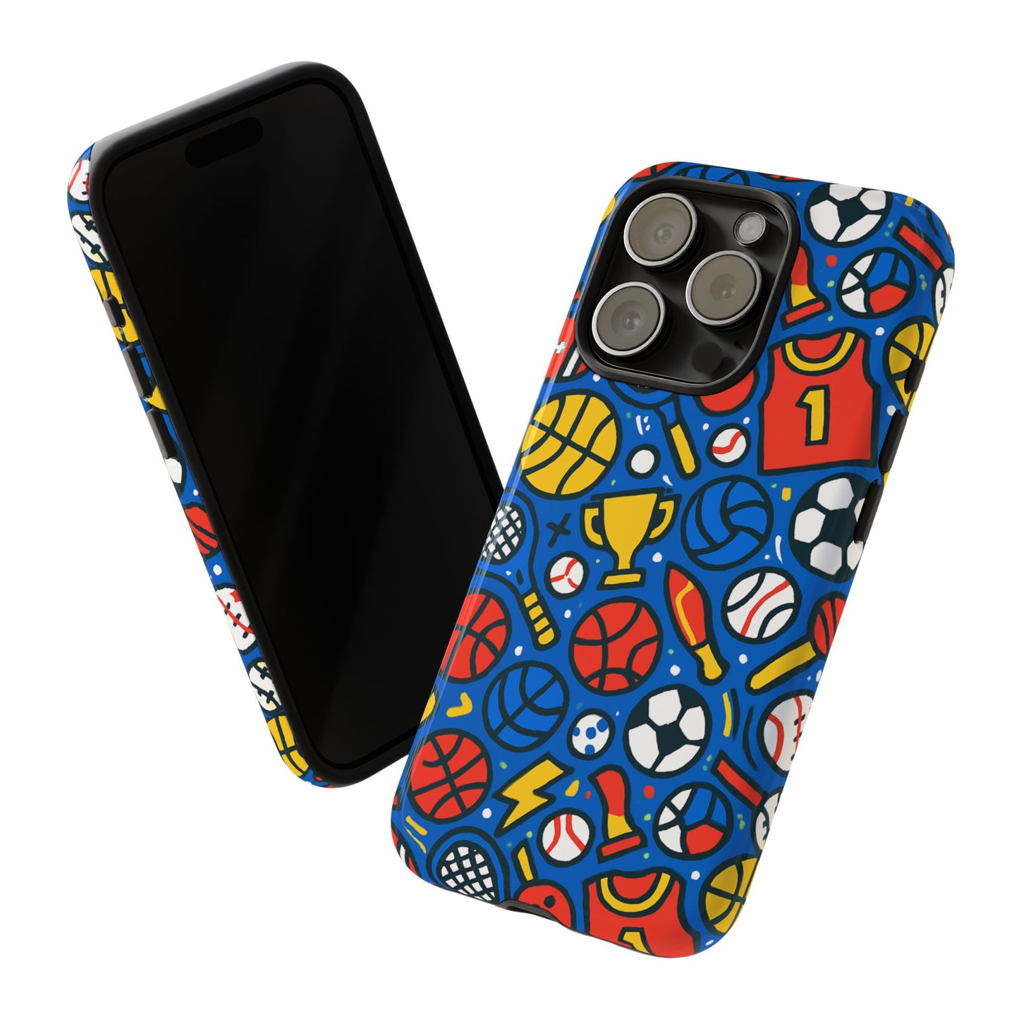 vibrant sports-themed protective phone case with 3d design for unique style – compatible with iphone 13, 14, 15 & 16 – all models including pro, pro max & plus