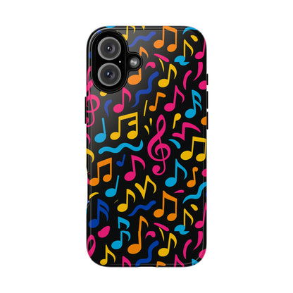 Vibrant Music Themed Phone Case with Colourful 3D Design – Stylish Protection for Music Lovers – Compatible with iPhone 13, 14, 15 & 16 – all models including Pro, Pro Max & Plus