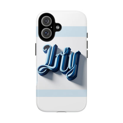 Vibrant 3D Blue Alphabet Protective Phone Case Stylish Accessory for Creative Individuals Compatible with iPhone 13, 14, 15 & 16 – all models including Pro, Pro Max & Plus