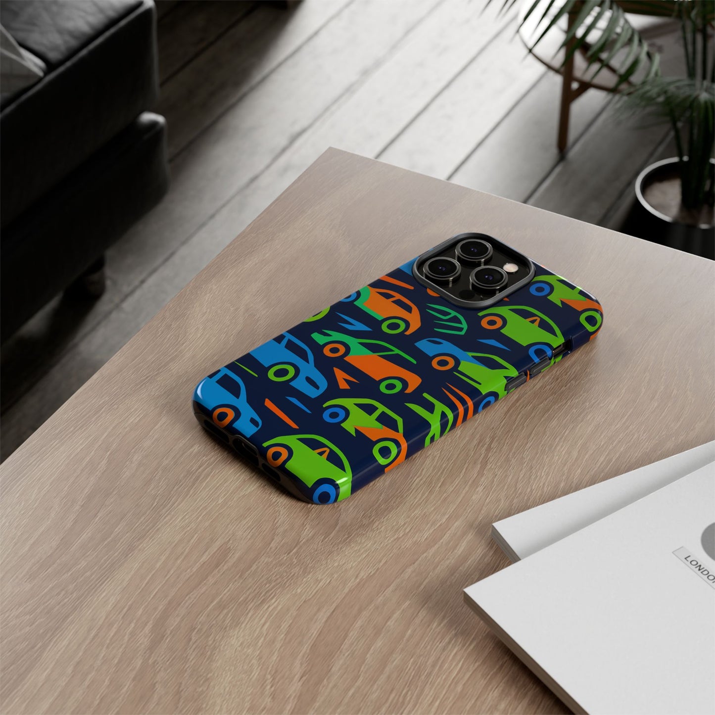 vibrant 3d car pattern protective phone case for expressive individuals stylish accessory compatible with iphone 13, 14, 15 & 16 – all models including pro, pro max & plus