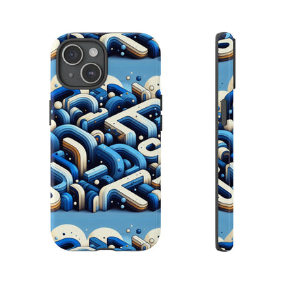 Blue Alphabet B Phone Case for Men and Women Shockproof Protective Cover with 3D Wrap Design and UV Protection
