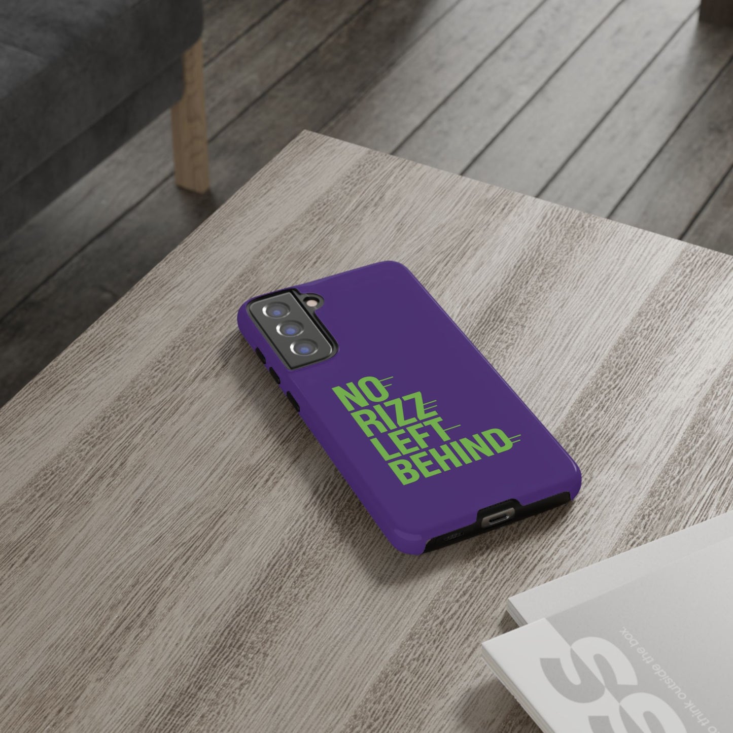 tough phone case - no rizz left behind - durable, stylish protection for active lifestyles - impact-resistant, dual layer, shock-absorbing tpu - perfect gift for tech lovers