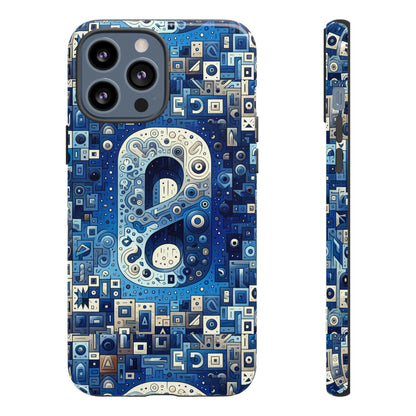 Blue Alphabet A Phone Case for Mobile Phones Durable Shockproof TPU Cover with 3D Wrap Design for Kids and Teens