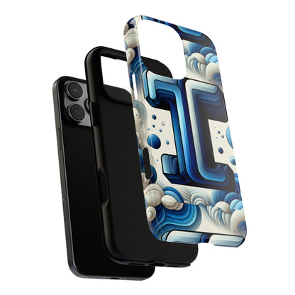 Blue Alphabet T Phone Case with 3D Wrap Design for Kids and Teens Shockproof TPU Cover with Vivid Colours and Anime-Inspired Graphics