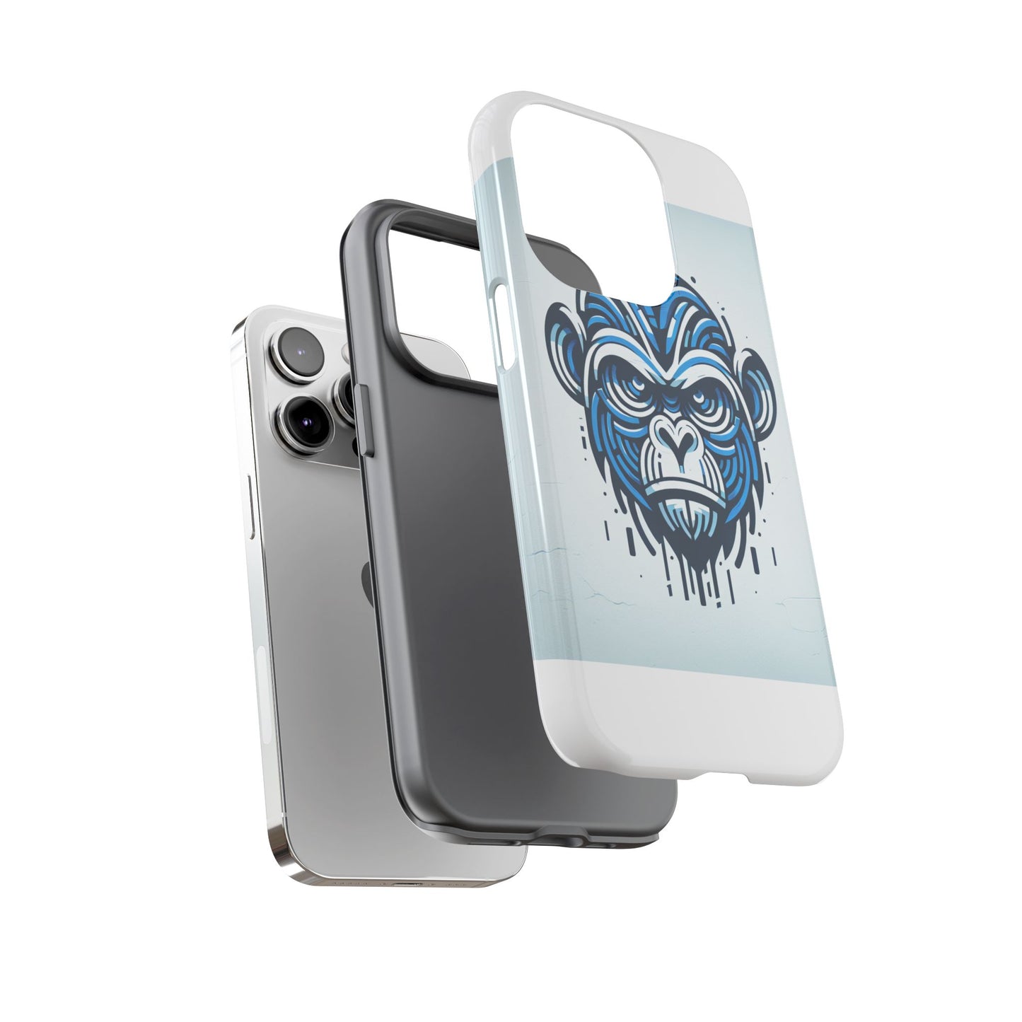 vibrant 3d gorilla design protective phone case for unique style and stylish protection compatible with iphone 13, 14, 15 & 16 – all models including pro, pro max & plus