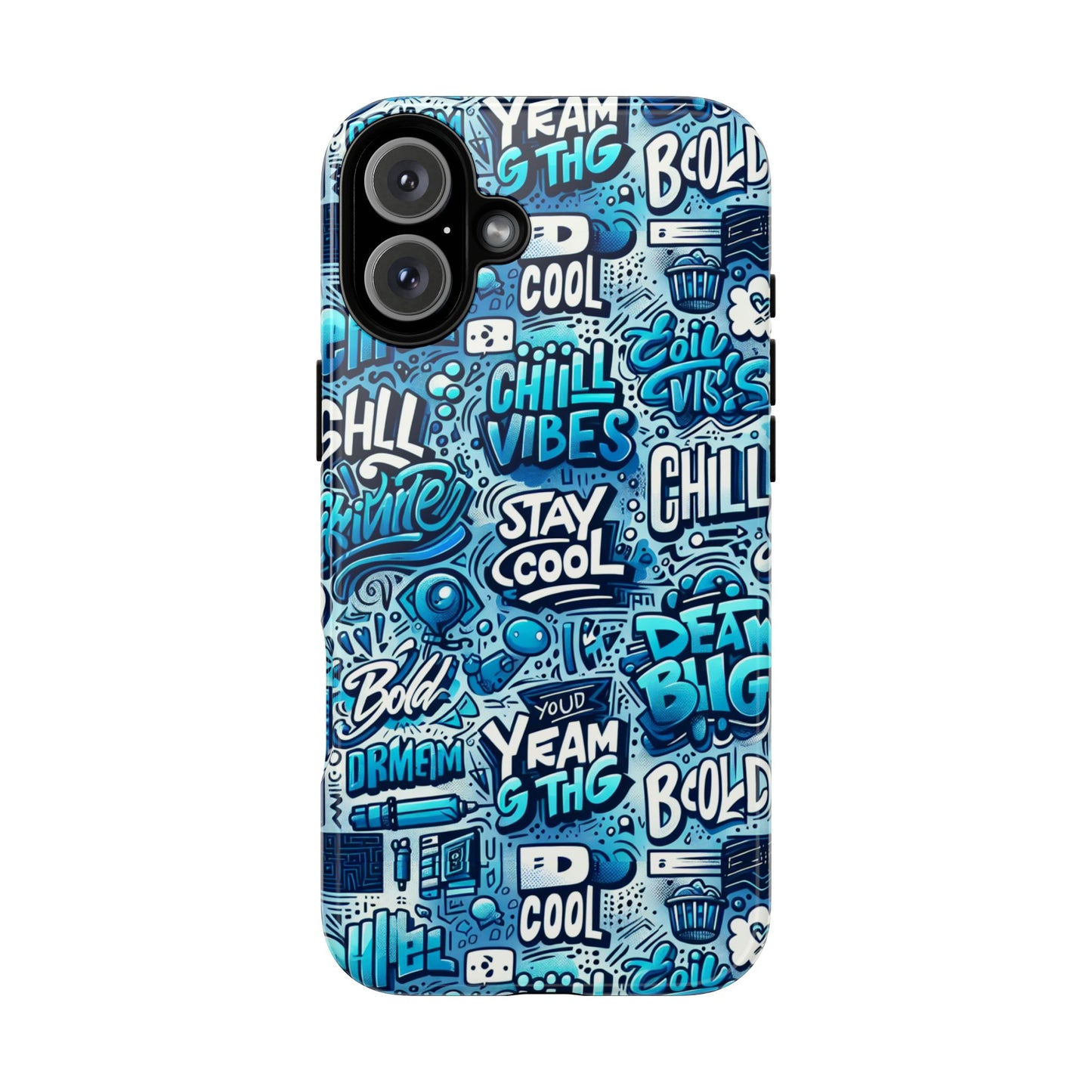 vibrant 3d wrap protective phone case with playful blue design for stylish protection compatible with iphone 13, 14, 15 & 16 – all models including pro, pro max & plus