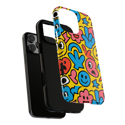 Vibrant Emoji Phone Case with Fun 3D Multicolour Design, Playful Protective Cover for Kids and Teens, Compatible with iPhone 13, 14, 15 & 16 – all models including Pro, Pro Max & Plus