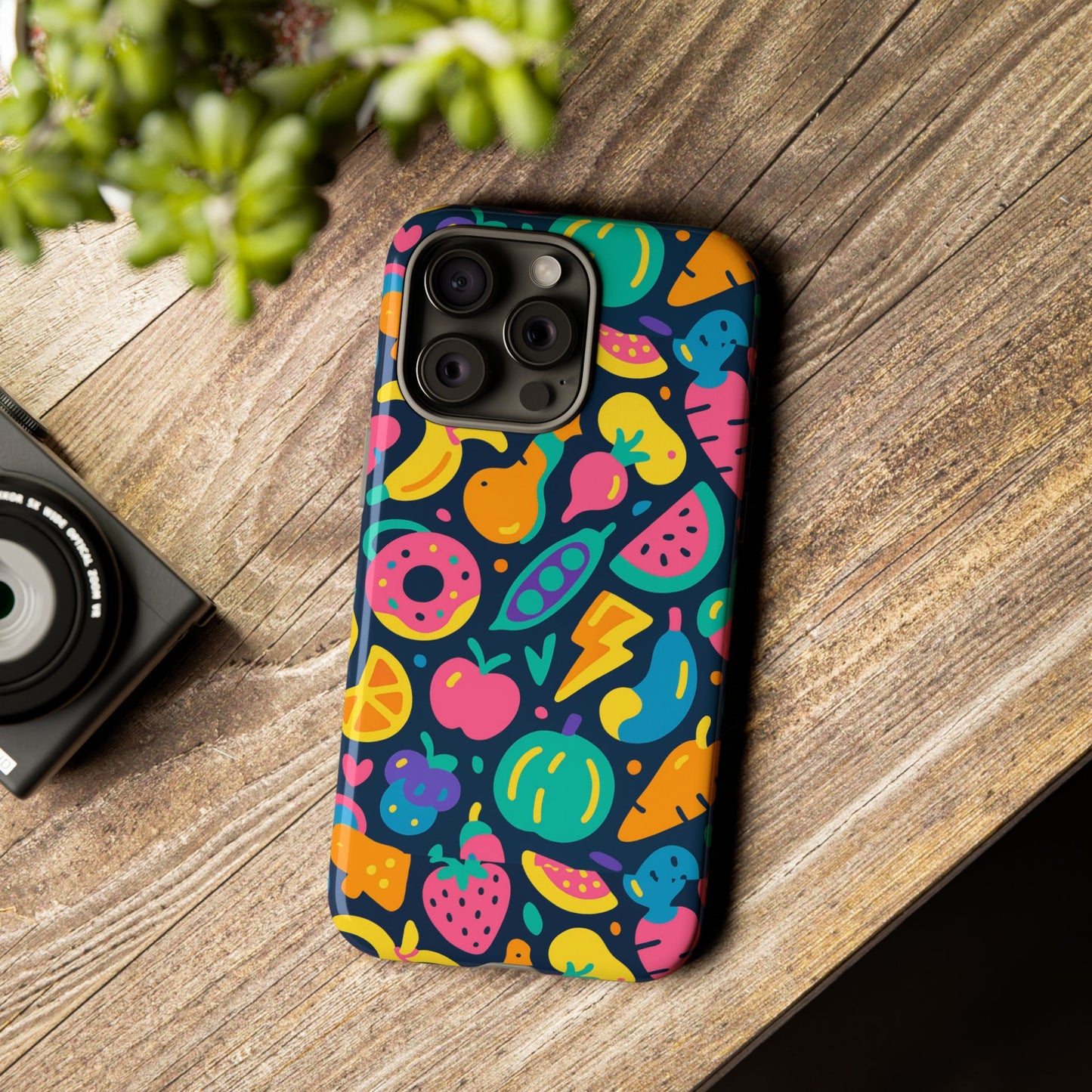 vibrant 3d fruit pattern protective phone case colourful accessory for stylish individuals compatible with iphone 13, 14, 15 & 16 – all models including pro, pro max & plus
