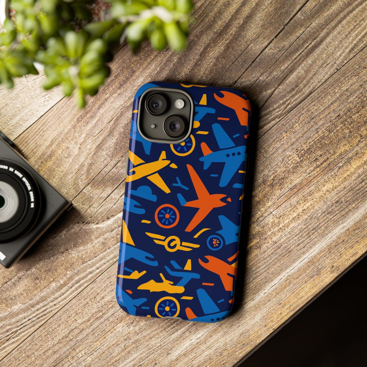 vibrant 3d airplane pattern protective phone case for self-expression and stylish protection compatible with iphone 13, 14, 15 & 16 – all models including pro, pro max & plus