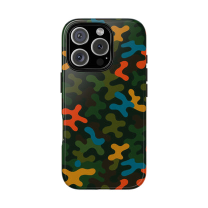 Multicolour Camouflage 3D Wrap Protective Phone Case Stylish Design for Men and Women Stylish Protection Compatible with iPhone 13, 14, 15 & 16 – all models including Pro, Pro Max & Plus
