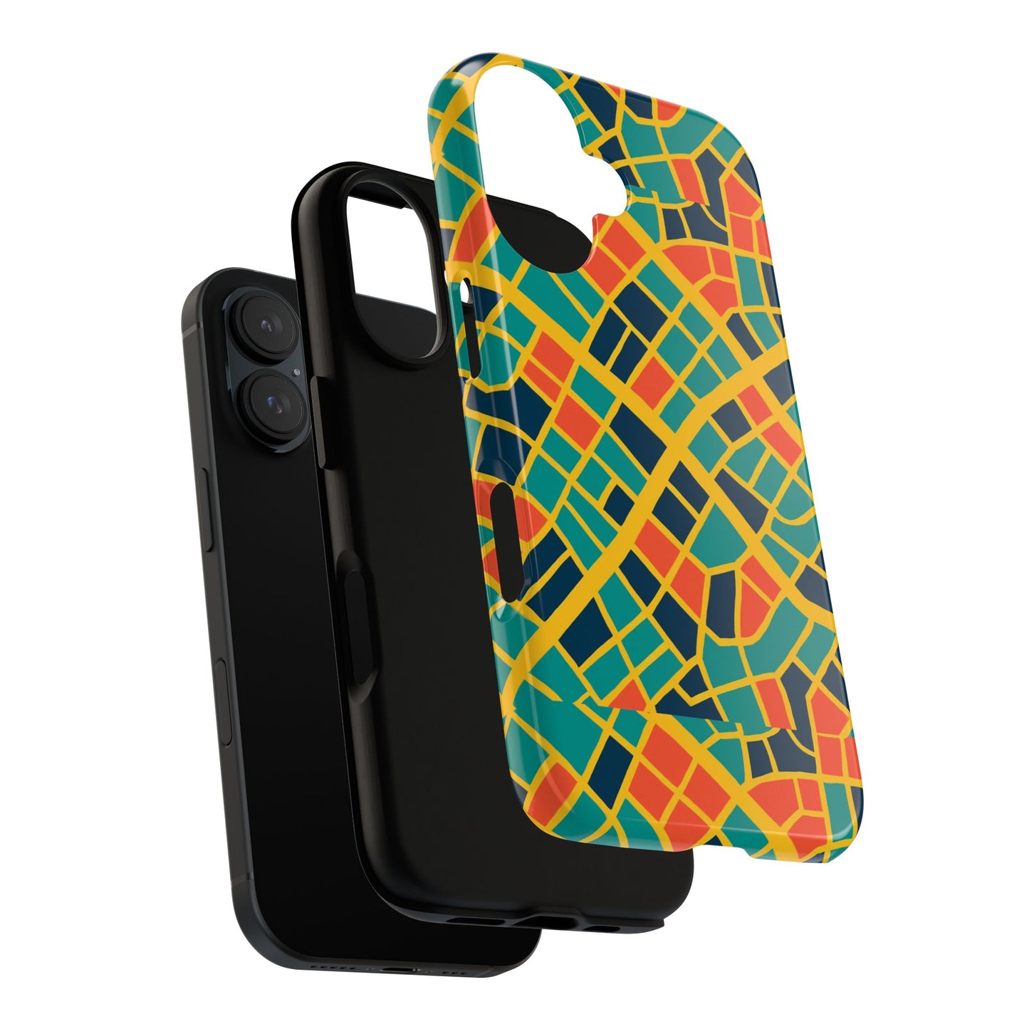 multicolour geometric 3d wrap protective phone case stylish accessory for men and women vibrant design ideal for unique expression compatible with iphone 13, 14, 15 & 16 – all models including pro, pro max & plus