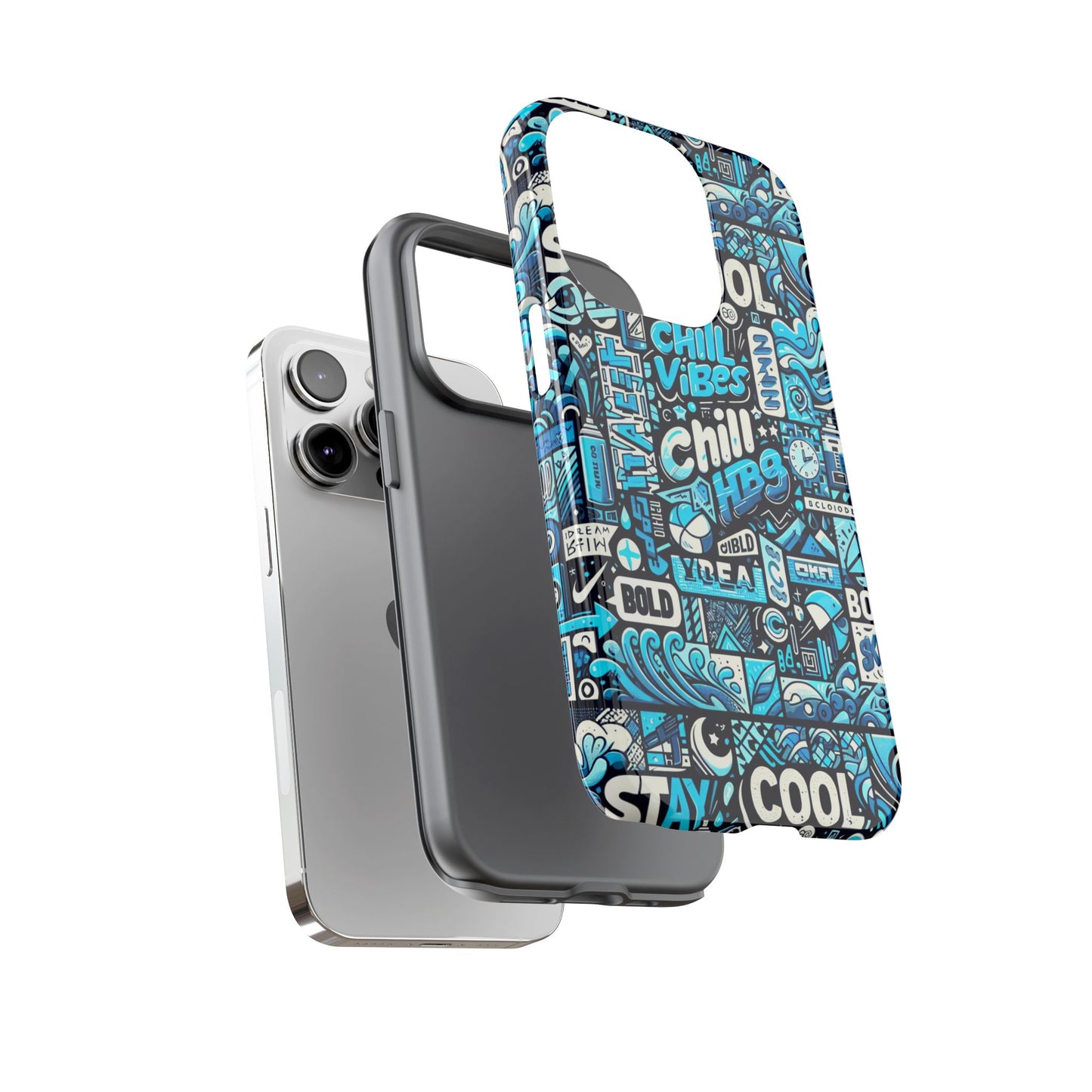 vibrant 3d wrap protective phone case with colourful chill vibes design – unique style accessory for self-expression compatible with iphone 13, 14, 15 & 16 – all models including pro, pro max & plus
