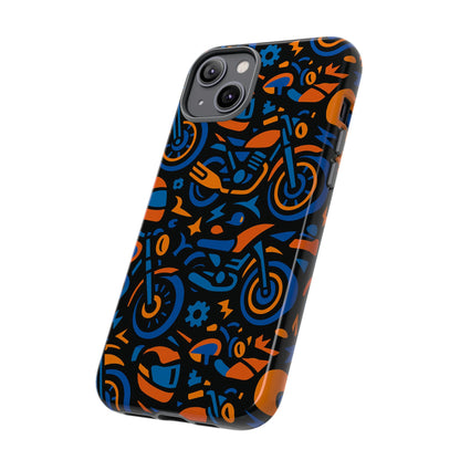 Vibrant Motorcycle Phone Case in Multicolour Design for Stylish Protection Compatible with iPhone 13, 14, 15 & 16 – All Models Including Pro, Pro Max & Plus
