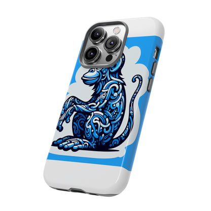 Vibrant 3D Monkey Design Phone Case in Blue – Stylish Protection for Smartphones Compatible with iPhone 13, 14, 15 & 16 – All Models Including Pro, Pro Max & Plus
