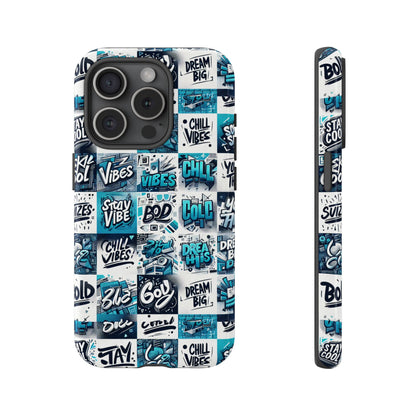 Blue Pattern Image 6 Vibrant 3D Phone Case with Shock Absorption for Men Women and Kids Stylish Protective Cover with Anime and Comic Inspired Design