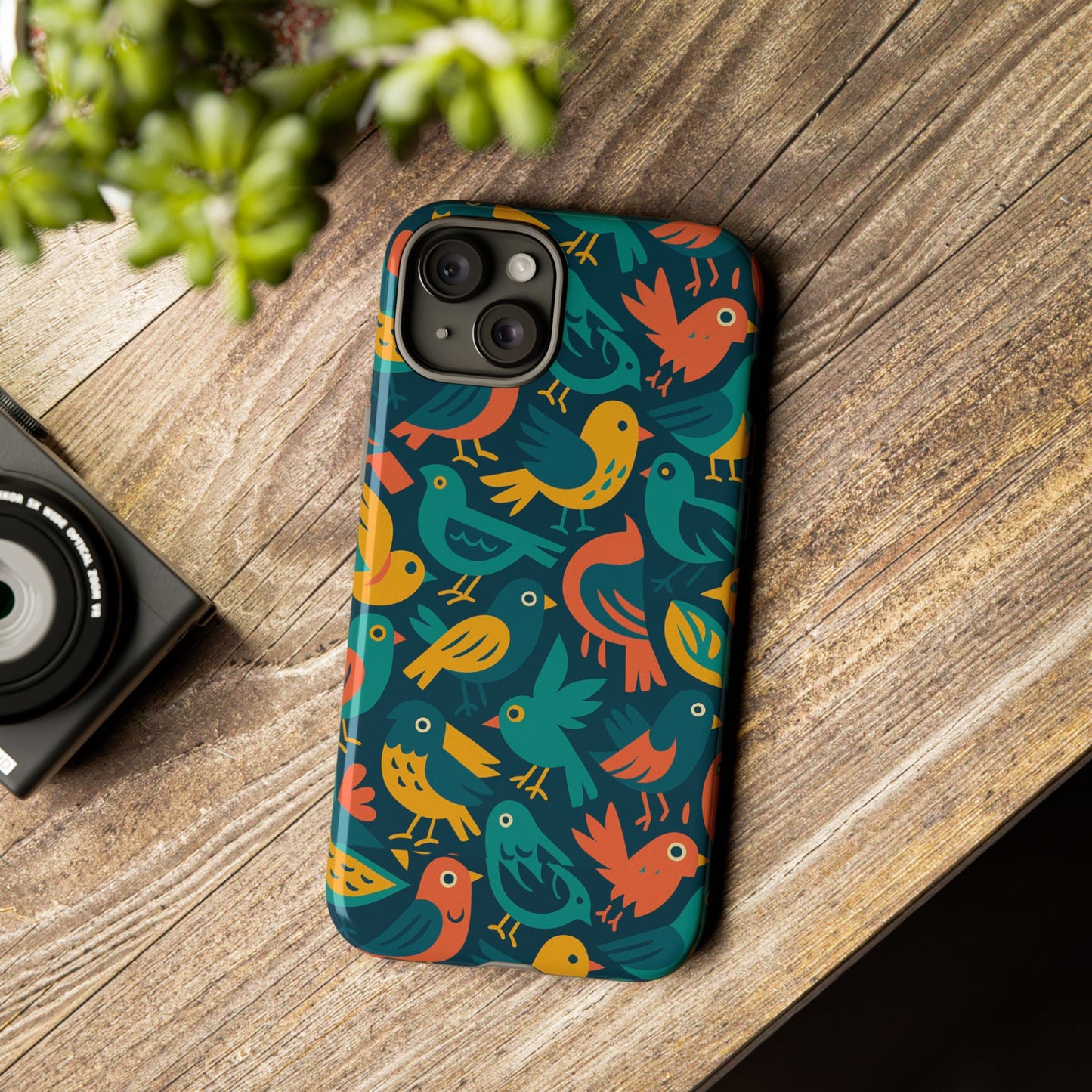 multicolour bird pattern 3d wrap protective phone case – vibrant accessory for self-expression compatible with iphone 13, 14, 15 & 16 – all models including pro, pro max & plus