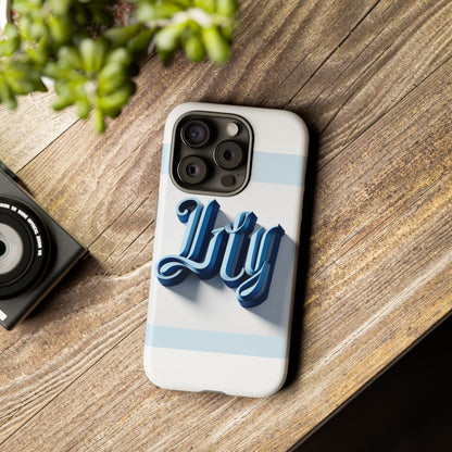 Vibrant 3D Blue Alphabet Protective Phone Case Stylish Accessory for Creative Individuals Compatible with iPhone 13, 14, 15 & 16 – all models including Pro, Pro Max & Plus