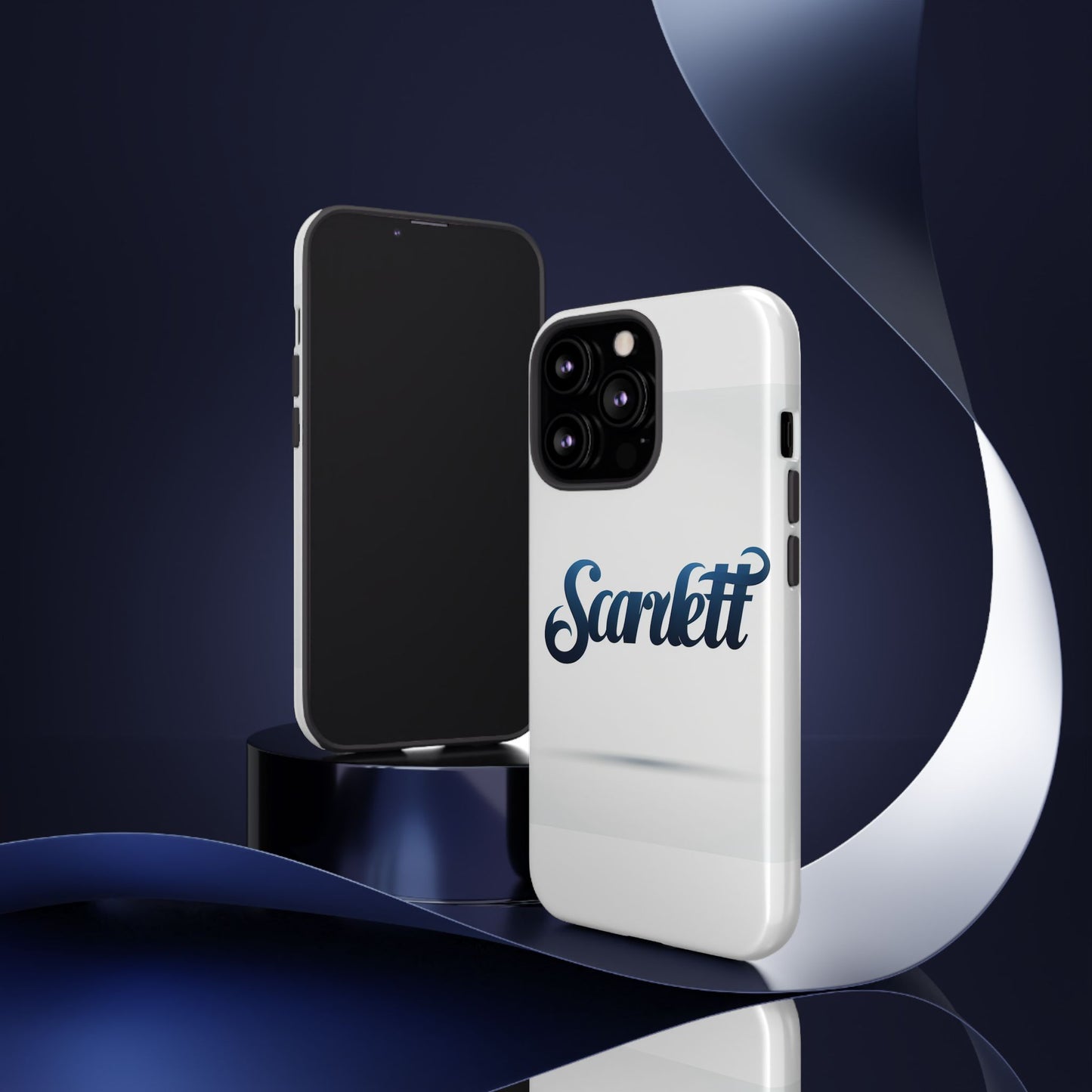 vibrant 3d wrap protective phone case with blue script design – unique fashion accessory – compatible with iphone 13, 14, 15 & 16 – all models including pro, pro max & plus