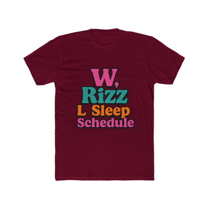 W, Rizz, L Sleep Schedule Meme Unisex T-Shirt - Fun Multicolor Graphic Tee for Men and Women, Perfect Gift for Meme Lovers