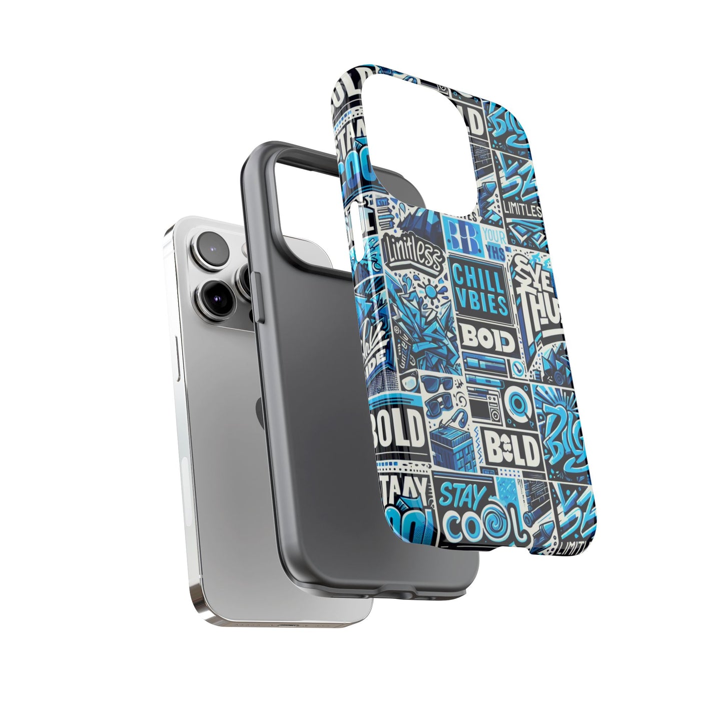 blue pattern image 9 phone case for smartphone protection with 3d wrap design and shock absorption in glossy or matte finish