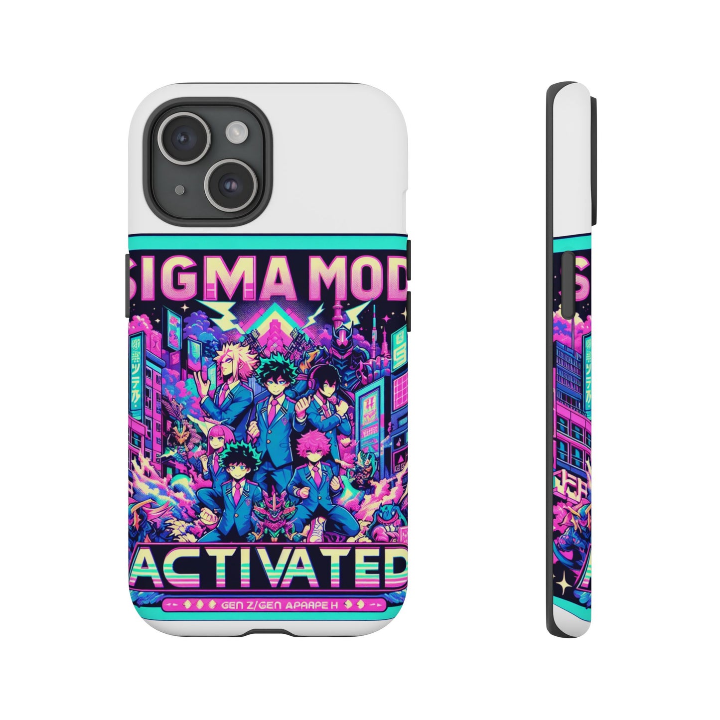 vibrant sigma mode activated protective phone case for anime lovers, 3d wrap design, durable tpu silicone, uv protected, stylish drop protection, gift for friends