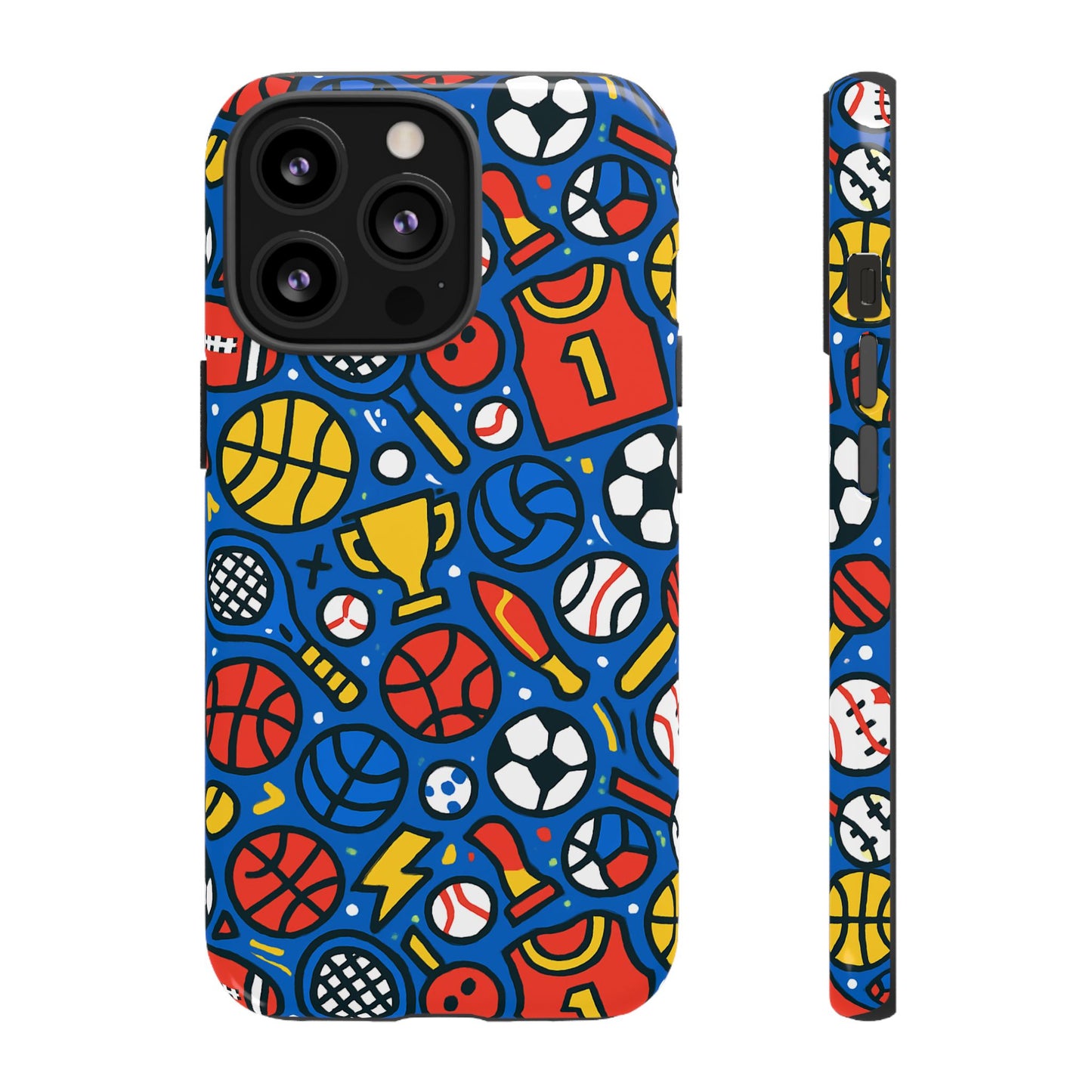 vibrant sports-themed protective phone case with 3d design for unique style – compatible with iphone 13, 14, 15 & 16 – all models including pro, pro max & plus