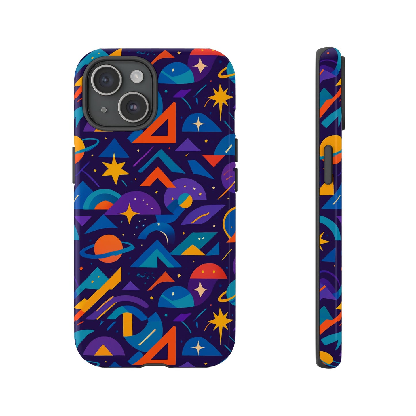 vibrant geometric 3d wrap protective phone case for unique accessories lovers compatible with iphone 13, 14, 15 & 16 – all models including pro, pro max & plus